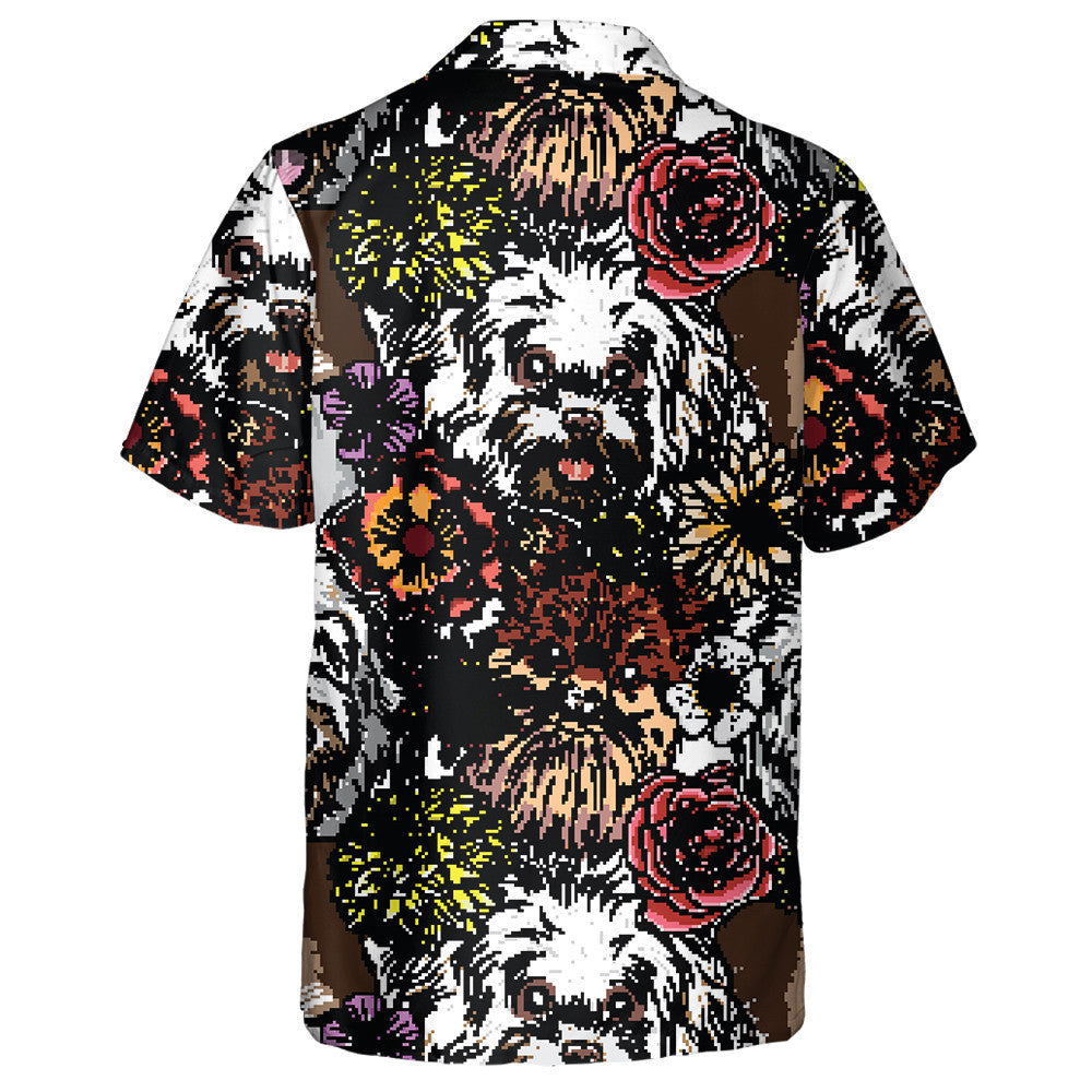 Hand Drawn Cute Dog Portrait Character Hawaiian Shirt, Hawaiian Shirt Gift, Christmas Gift