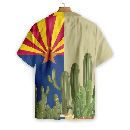 Proud Of Arizona Flag Saguaro Design Hawaiian Shirt,Hawaiian Shirt Gift, Christmas Gift