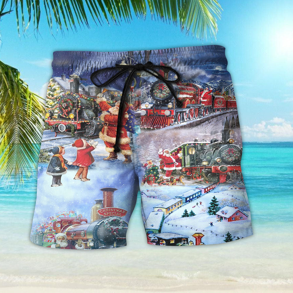 Buy Train To Christmas Hawaiian Shirt- Hawaiian Shirts -Hawaiian Shirt Gift, Christmas Gift