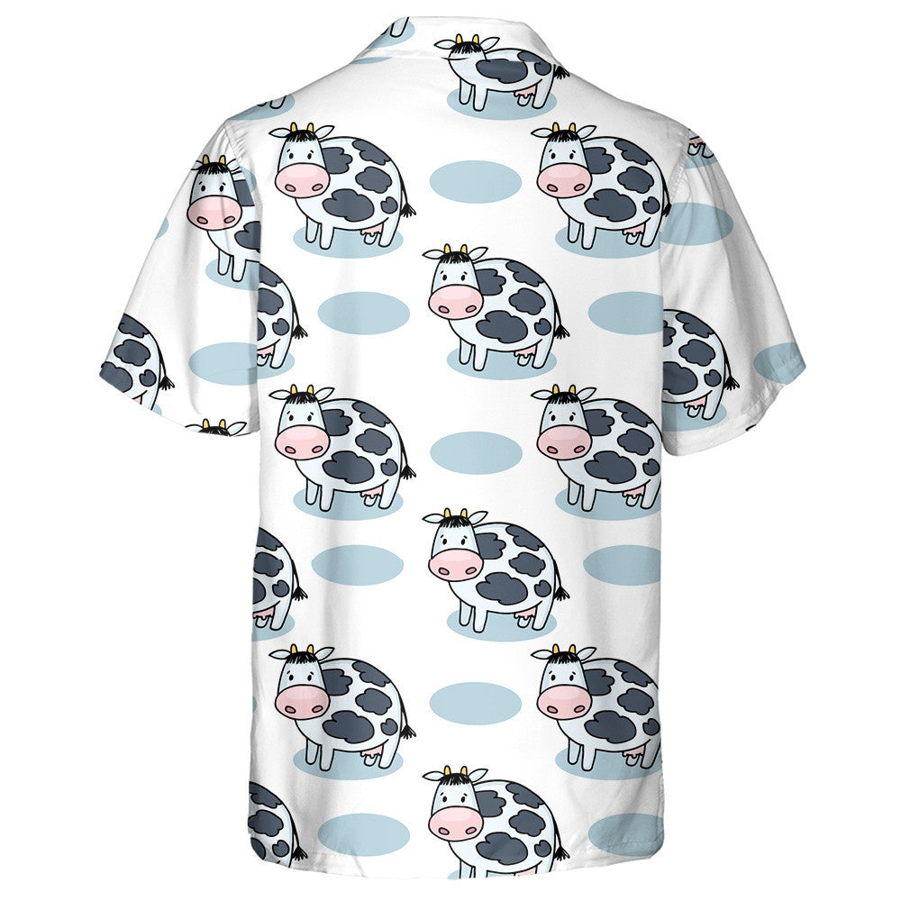 Hand Draw Cow In Bright Colors Hawaiian Shirt, Hawaiian For Gift