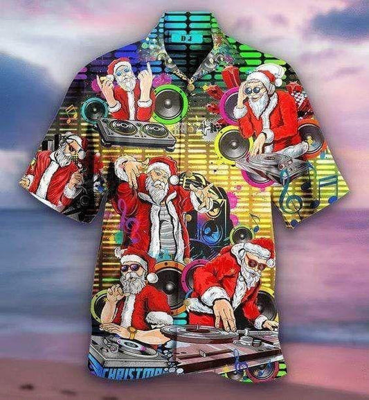 Dearadh Vintage Stíl Léine Haváís Beo Dj Ceol Cóisir Oíche Nollag, Bronntanas Léine Haváís, Bronntanas Nollag