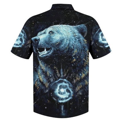 Native American Bear In Beautiful Night Sky Hawaiian Shirt, Hawaiian Shirt Gift, Christmas Gift