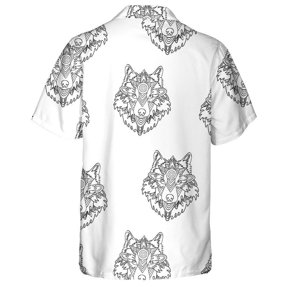 Wolf Animals King Of Aztec Ornamental Hawaiian Shirt, Hwaiian For Gift