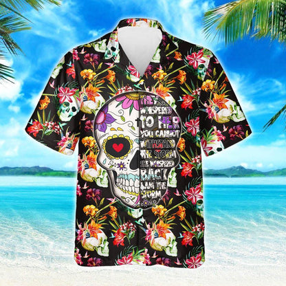 Dearadh Bláthanna Léine Haváís Skull Is Mise An Stoirm, Bronntanas Léine Haváíais, Bronntanas Nollag