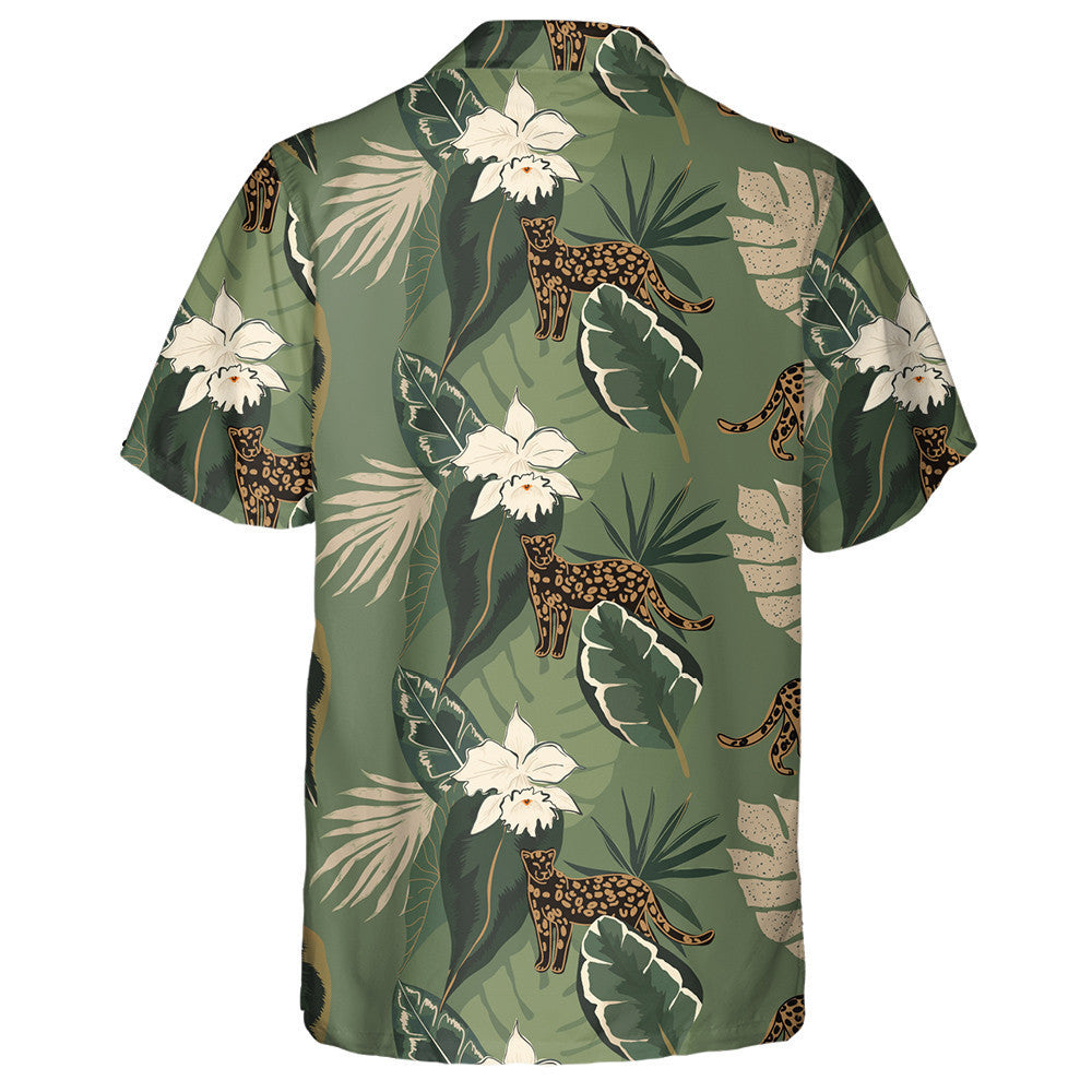 Jungle Abstract Lámh Tarraingthe Le Léine Haváíais Liopard, Haváís Le Bronntanas