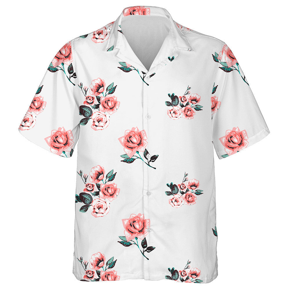 Brunch Rósanna Traidisiúnta Vintage Bouquet Dearadh Téama Álainn Léine Haváís, Bronntanas Léine Haváís, Bronntanas Nollag