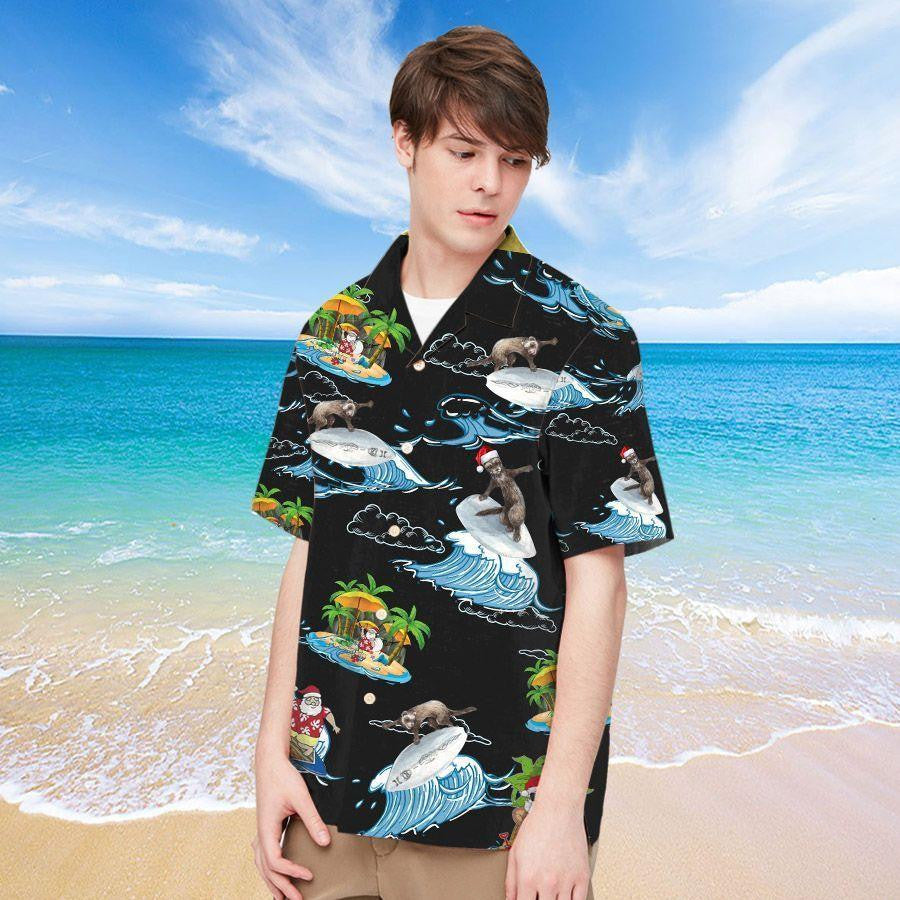 Fearréad Greannmhar Agus Fir Daidí ag Surfáil Léine Haváí, Bronntanas Léine Haváí, Bronntanas Nollag