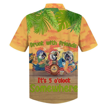 Parrot Drunk With Friend Design Hawaiian Shirt, Hawaiian Shirt Gift, Christmas Gift