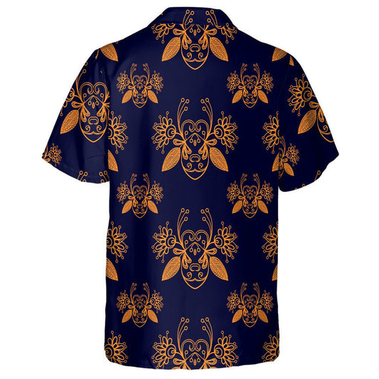 Natural Summer Abstract Orange Bee Elements Hawaiian Shirt,Hawaiian Shirt Gift, Christmas Gift