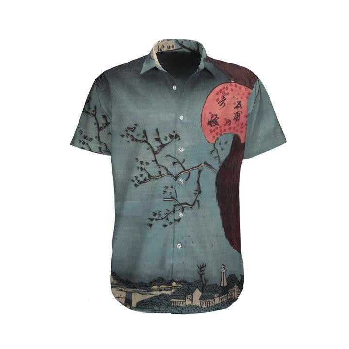 Japanese Aesthetic Ukiyoe Pompoko Badger Pattern Hawaiian Shirt,Hawaiian Shirt Gift, Christmas Gift