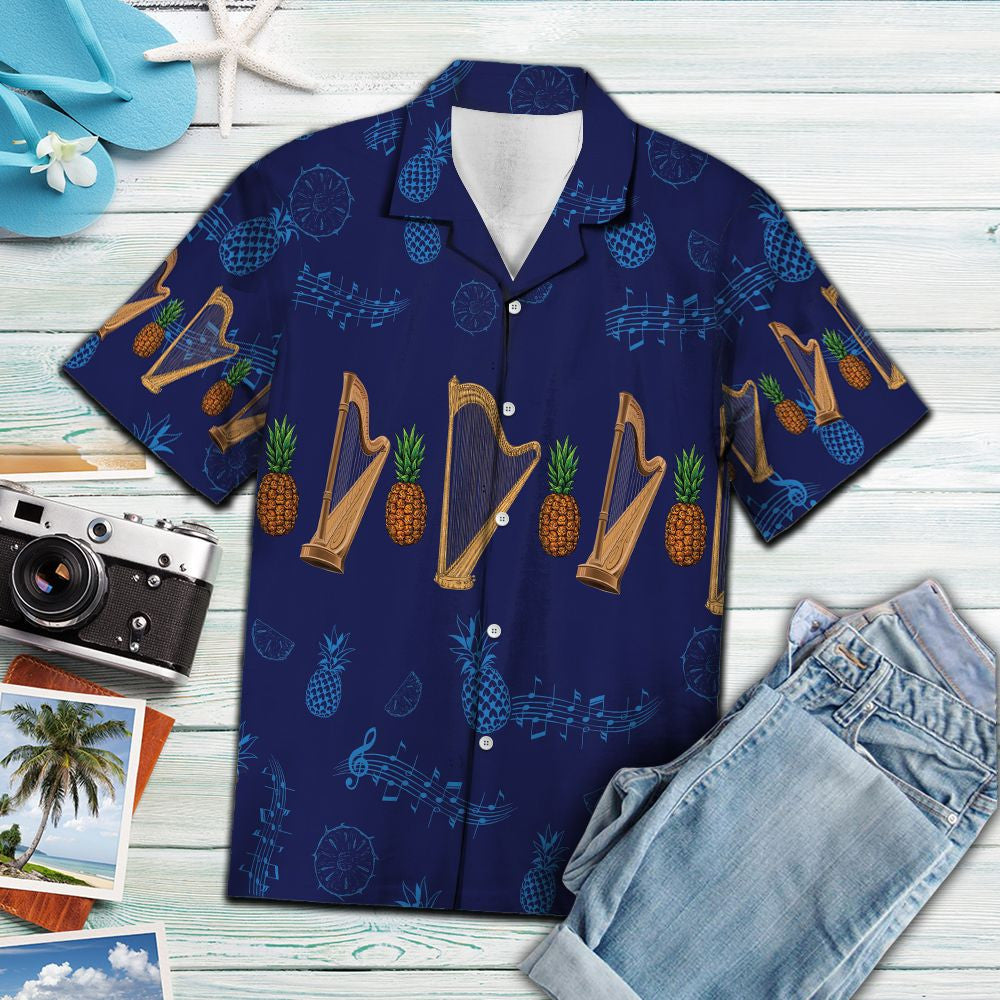 Gléasra Trópaiceach Navy Cruite Patrún Uirlisí Ceoil Léine Haváí, Bronntanas Léine Haváíais, Bronntanas Nollag