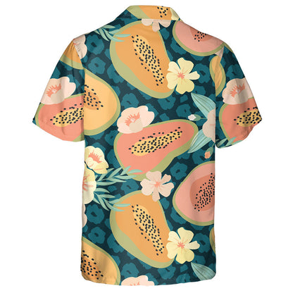 Ainmhithe Fiáine Craiceann Liopard Le Papaya Agus Bláthanna Léine Haváís, Bronntanas Léine Haváís, Bronntanas Nollag