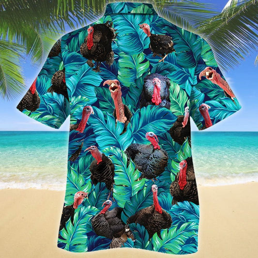 Turkey In Tropical Forest Lovers Gift Hawaiian Shirt, Hawaiian For Gift
