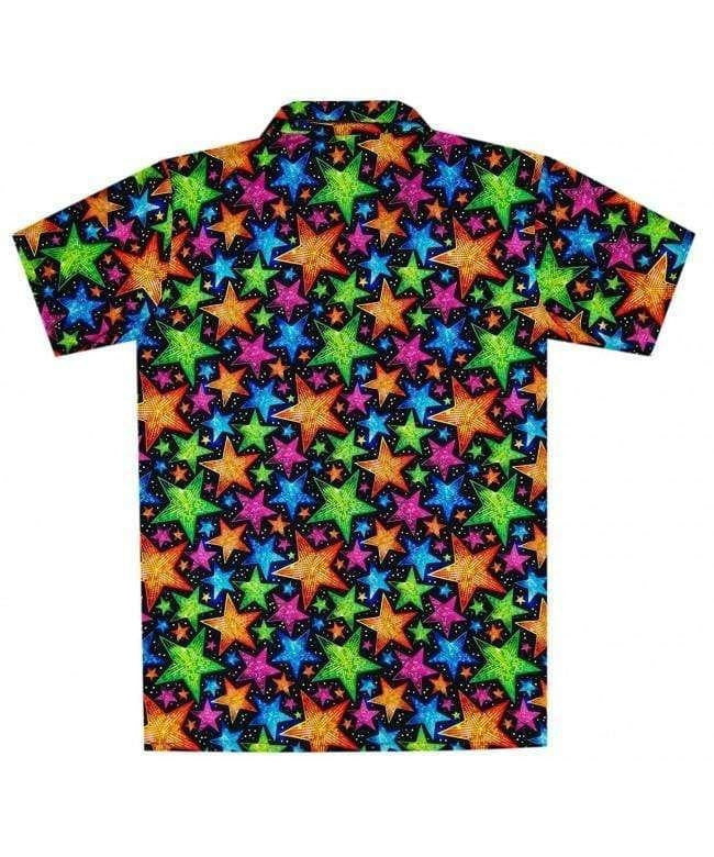 Hawaiian Shirt Christmas Black Theme With Colorful Stars, Hawaiian For Gift