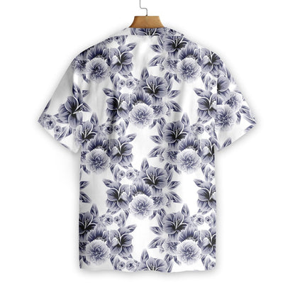 Bláth Dubh Ar Phatrún Cúlra Bán Léine haváíais, Haváis Don Bronntanas