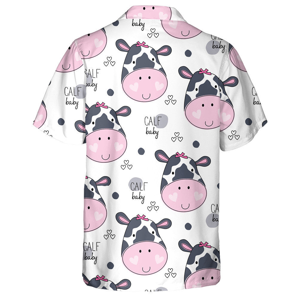 Cartoon Cow Calf Baby Doodle Style Hawaiian Shirt, Hawaiian Shirt Gift, Christmas Gift