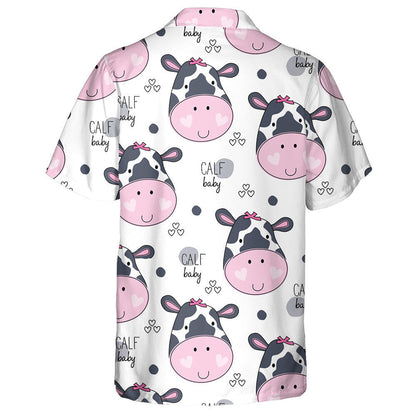Cartoon Cow Calf Baby Doodle Style Hawaiian Shirt, Hawaiian Shirt Gift, Christmas Gift