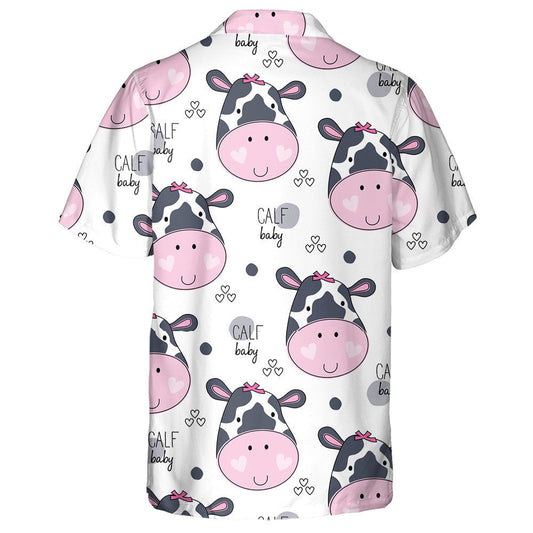 Cartoon Cow Calf Baby Doodle Style Hawaiian Shirt, Hawaiian Shirt Gift, Christmas Gift