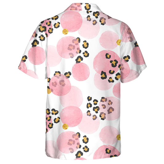 Dotted With Pink Circles And Leopard Hawaiian Shirt,Hawaiian Shirt Gift, Christmas Gift