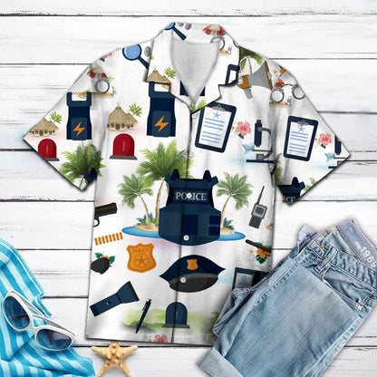 Trealamh Póilíní Priontála Ar Mheascán Laethanta Saoire Cé go Téama Léine Haváíais, Bronntanas Léine Haváíais, Bronntanas Nollag