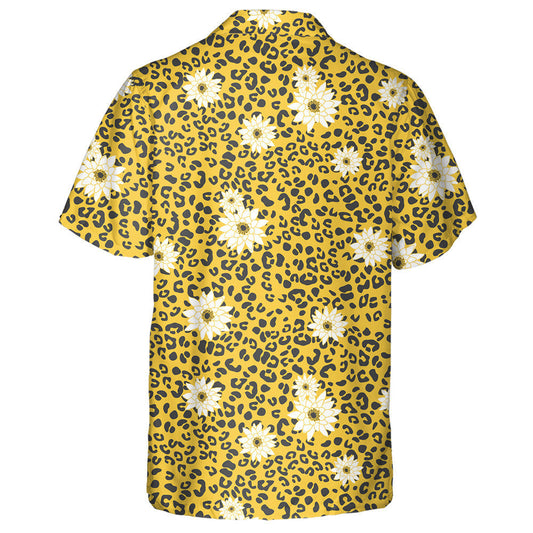 Geoiméadrach Coimrithe Ainmhithe Liopard Le Léine Haváís Buí Bán Floral, Bronntanas Léine Haváís, Bronntanas Nollag