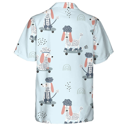 Funny Multicolored Puppies Dogs In Cartoon Background Hawaiian Shirt, Hawaiian Shirt Gift, Christmas Gift