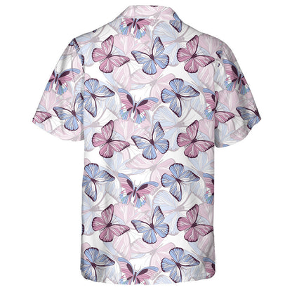 Beautiful Trendy Butterflies In Pastel Colors Hawaiian Shirt, Hawaiian For Gift