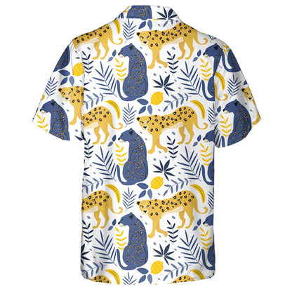 Liopard Fiáin na hAfraice le Líomóid Agus Duilleoga Pailme Léine Haváí, Bronntanas Léine Haváís, Bronntanas Nollag