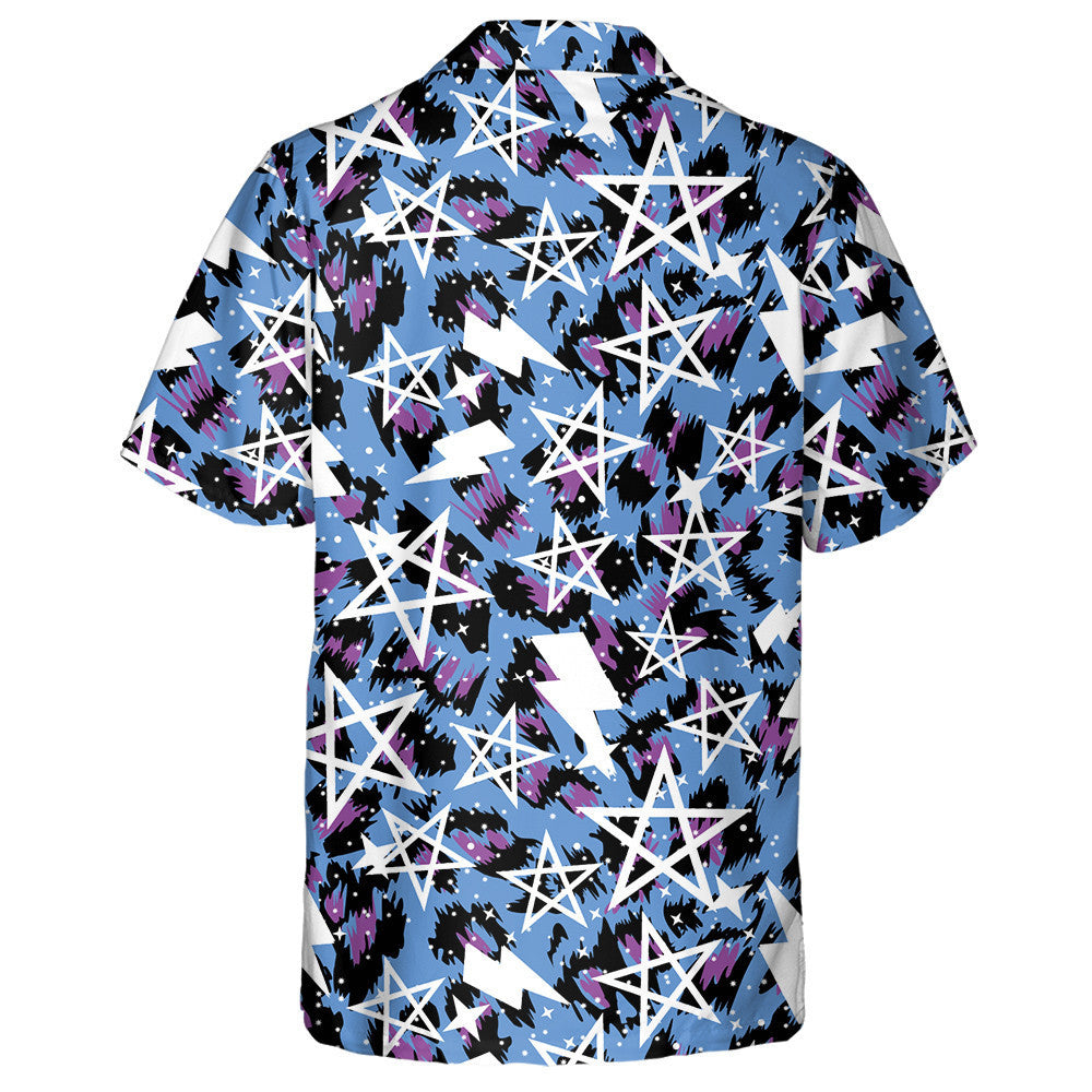 Wild African Leopard With Stars And Rays Hawaiian Shirt, Hawaiian Shirt Gift, Christmas Gift