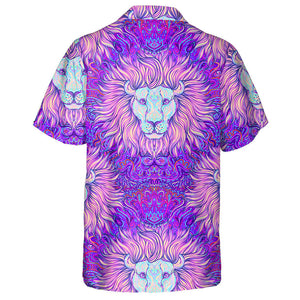 Colorful Big Head Of Lion Hawaiian Shirt, Hawaiian For Gift