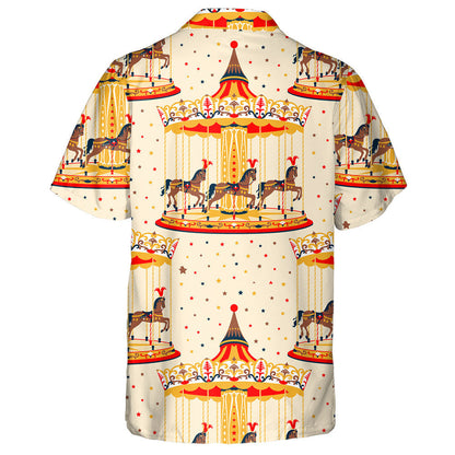 Carousel And Horse On Star Background Hawaiian Shirt, Hawaiian For Gift