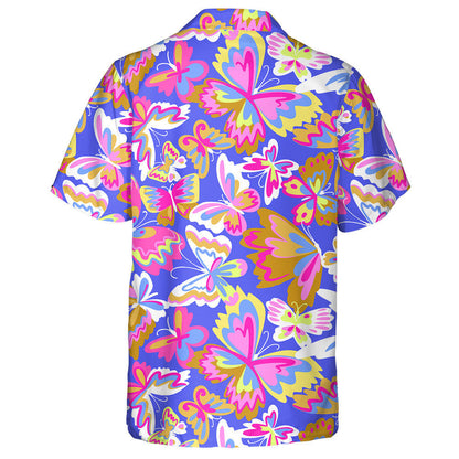 Abstract Colorful With Decorative Butterflies Background Hawaiian Shirt, Hawaiian Shirt Gift, Christmas Gift