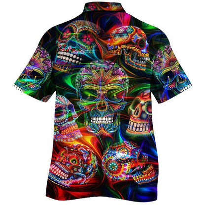Colorful Mandala Sugar Skull Pattern Cool Design Hawaiian Shirt, Hawaiian Shirt Gift, Christmas Gift