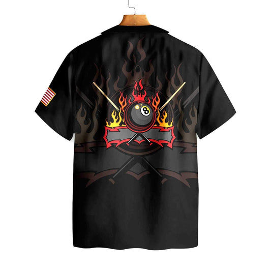 Cool Flame Skull Billiard Pool Design Hawaiian Shirt,Hawaiian Shirt Gift, Christmas Gift