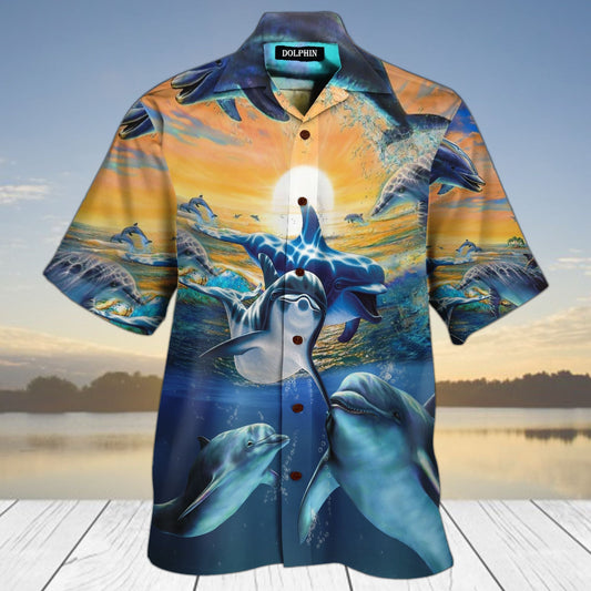 Dolphin Deep Sea Nice Ornamental Hawaiian Shirt,Hawaiian Shirt Gift, Christmas Gift