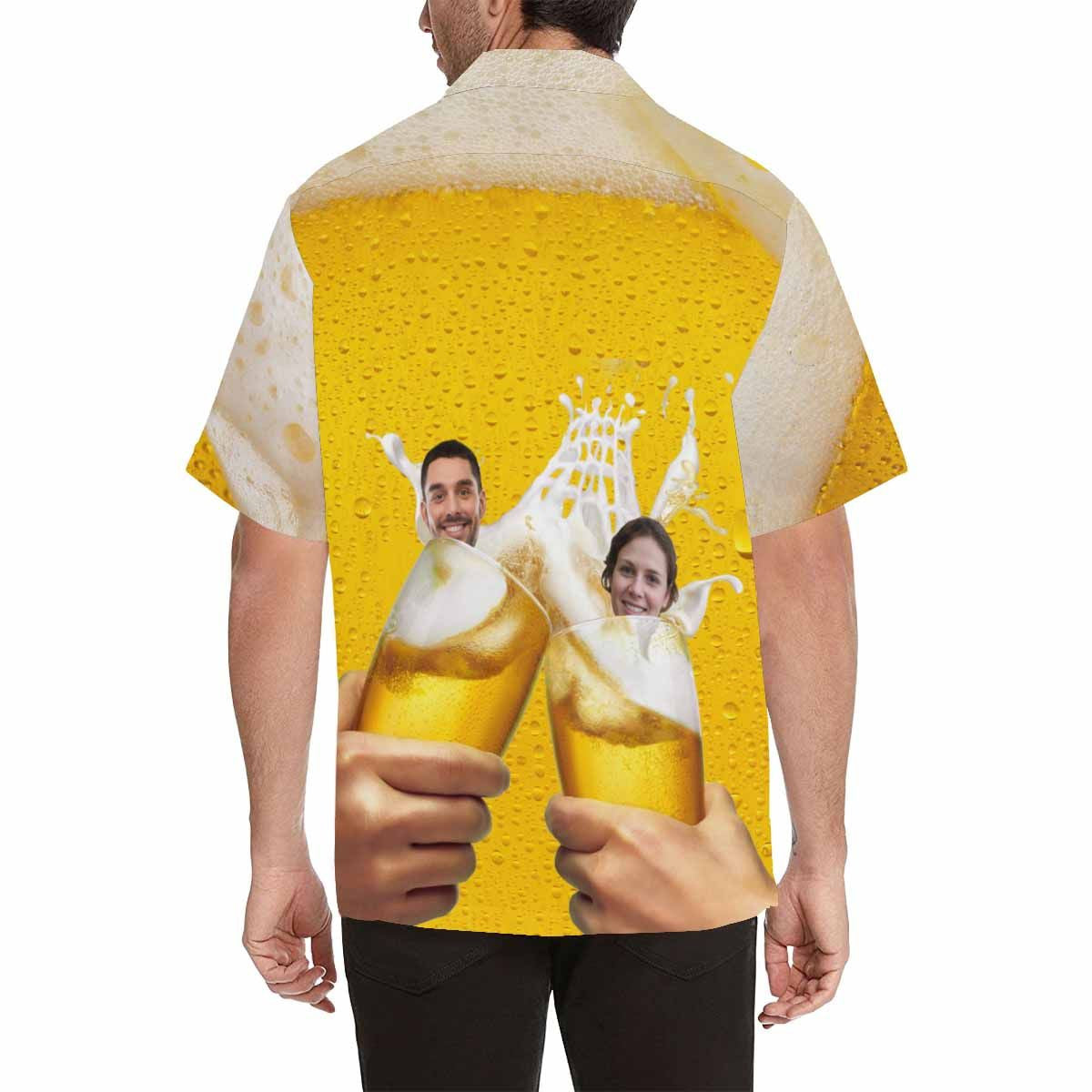 Lánúin Beoir Aghaidh an Chustaim Fir Priontáil Léine Haváís, Bronntanas Léine Haváís, Bronntanas Nollag