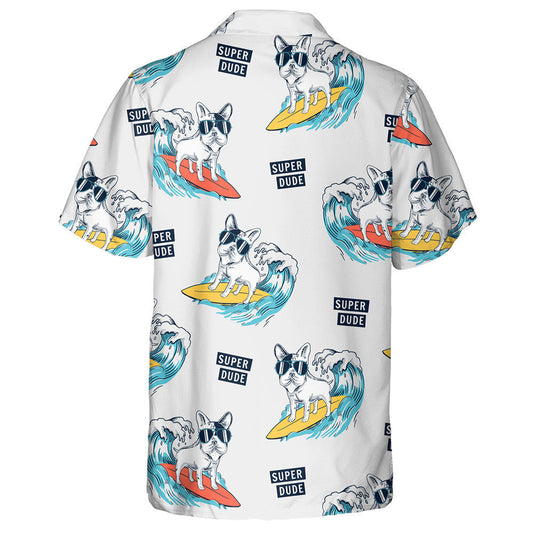 Cool Dog Surfing With Text Isolated Background Hawaiian Shirt, Hawaiian Shirt Gift, Christmas Gift