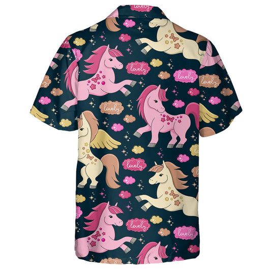 Pink And Beige Horses In The Clouds Hawaiian Shirt,Hawaiian Shirt Gift, Christmas Gift