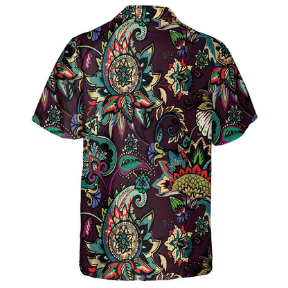 Patrún Bláthanna Teicstíle Le Ornáid Ornáide Paisley Buta Léine Haváís, Bronntanas Léine Haváís, Bronntanas Nollag