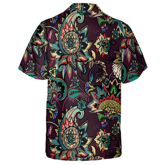 Patrún Bláthanna Teicstíle Le Ornáid Ornáide Paisley Buta Léine Haváís, Bronntanas Léine Haváís, Bronntanas Nollag