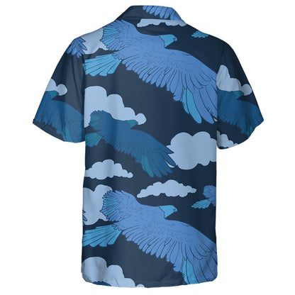 Blue Eagle Flying In The Night Sky With Cloud Hawaiian Shirt, Hawaiian Shirt Gift, Christmas Gift