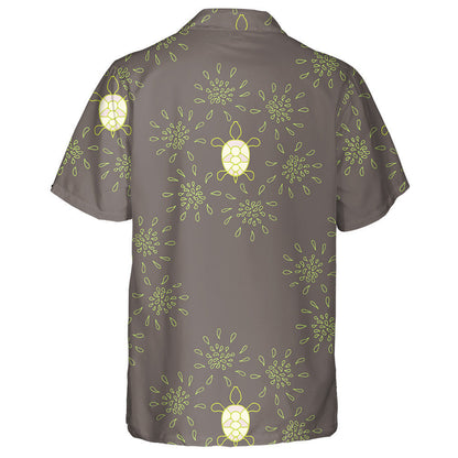 Flower And Turtle Background In Doodle Style Hawaiian Shirt, Hawaiian Shirt Gift, Christmas Gift