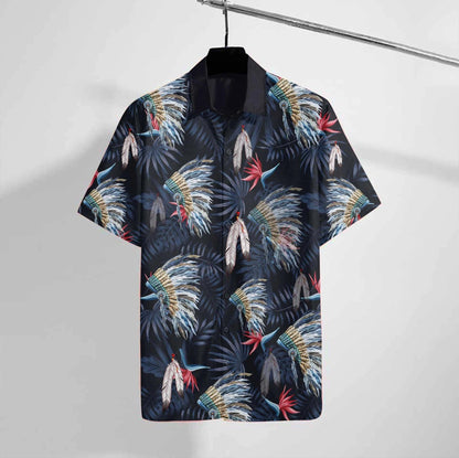 Native Tropical Leaf With Mexican Headband Hawaiian Shirt,Hawaiian Shirt Gift, Christmas Gift