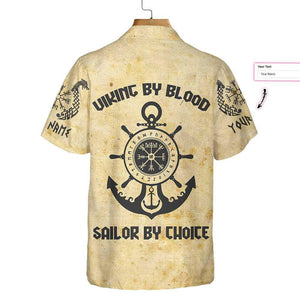 Viking By Blood Sailor by Choice Valhallla Awaits Personalized Hawaiian Shirt, Hawaiian Shirt Gift, Christmas Gift