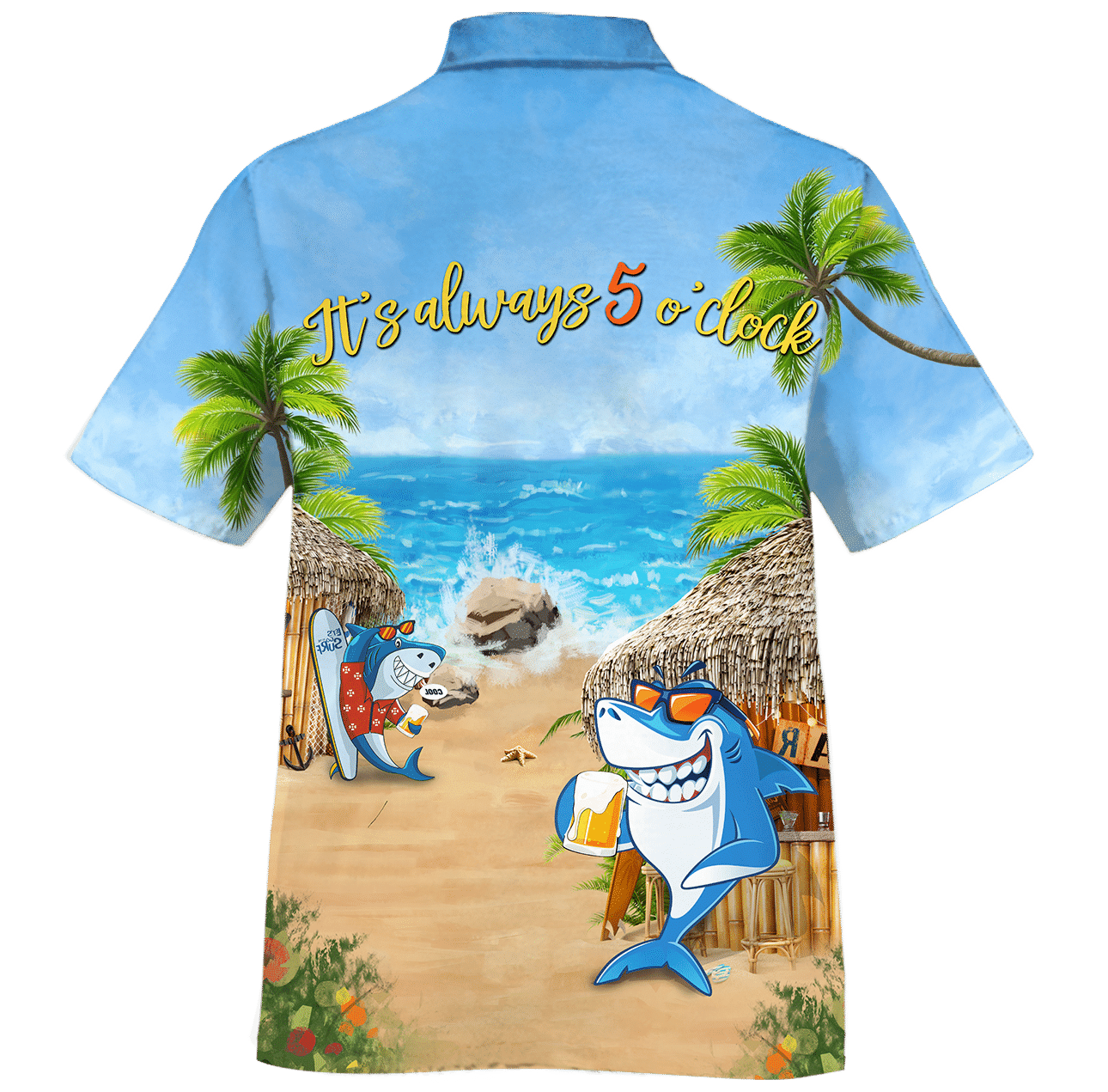 Barra Beoir Siorcanna Cartúin ar an Trá Dear Léine Haváís, Bronntanas Léine Haváíais, Bronntanas Nollag