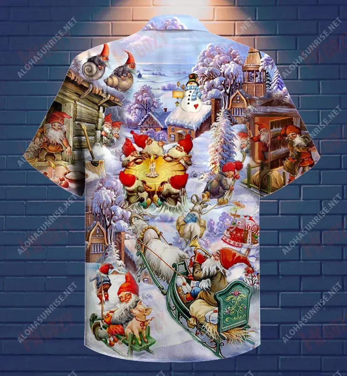 Ó! Daidí na Nollag Gnomes Léine Gearr Muinchille Gearr Laethanta Saoire Léinte T Haváíacha Léinte Haváís is Fearr do Mhná, Bronntanas Léine Haváís, Bronntanas Nollag