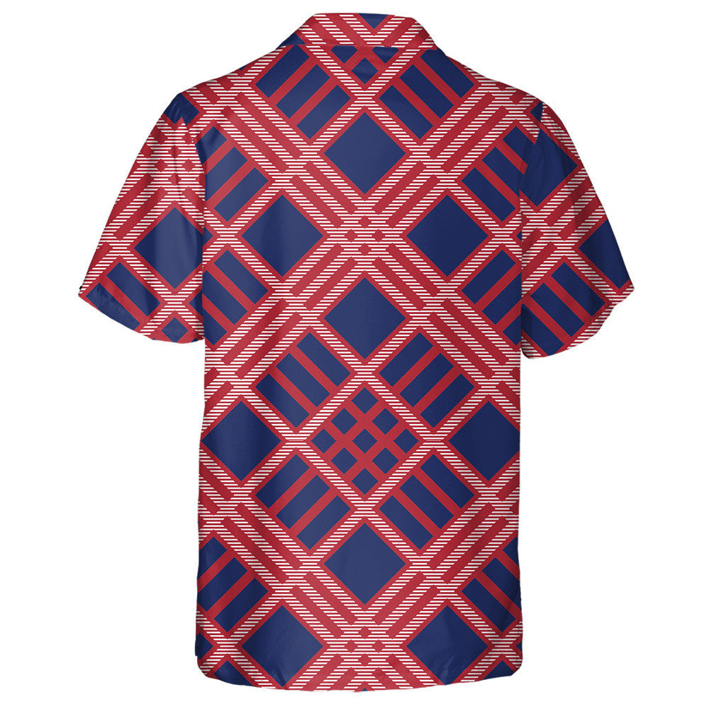 Dathanna Bratach Mheiriceánach Tírghrá I bPatrún Gingham Plaid Léine Haváís, Bronntanas Léine Haváíais, Bronntanas Nollag