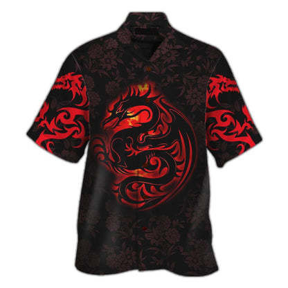 Dragon Tribal Tattoo Art Pattern Hawaiian Shirt,Hawaiian Shirt Gift, Christmas Gift
