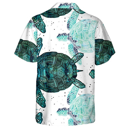 Sea Turtles Marine Life Doodling Mandala Hawaiian Shirt, Hawaiian Shirt Gift, Christmas Gift