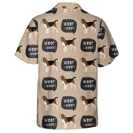 Cartoon Dog Beagle With Hand Drawn Banner Hawaiian Shirt, Hawaiian Shirt Gift, Christmas Gift